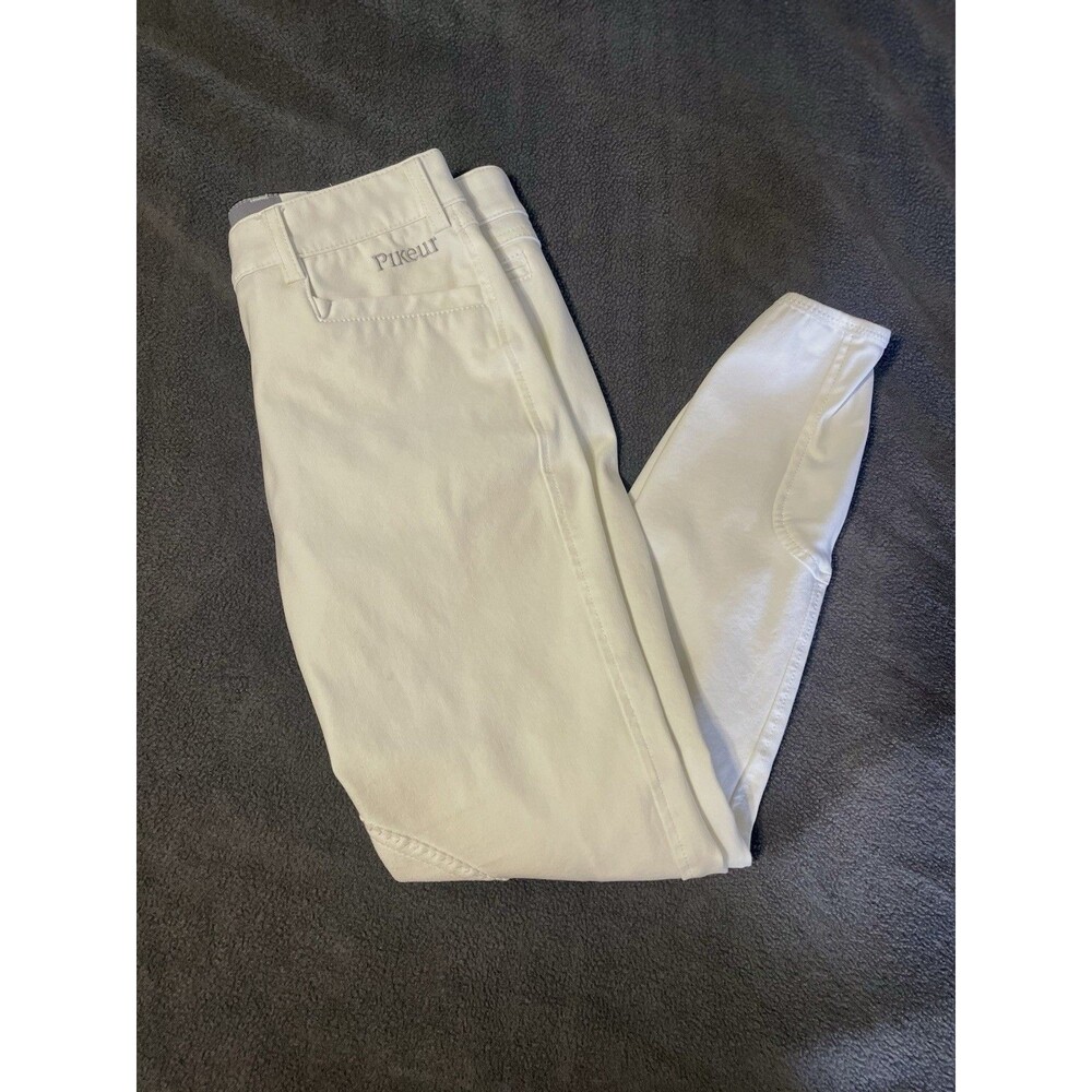 Pikeur White Equestrian Riding Show Breeches Women’s 24 Knee Patch Pants